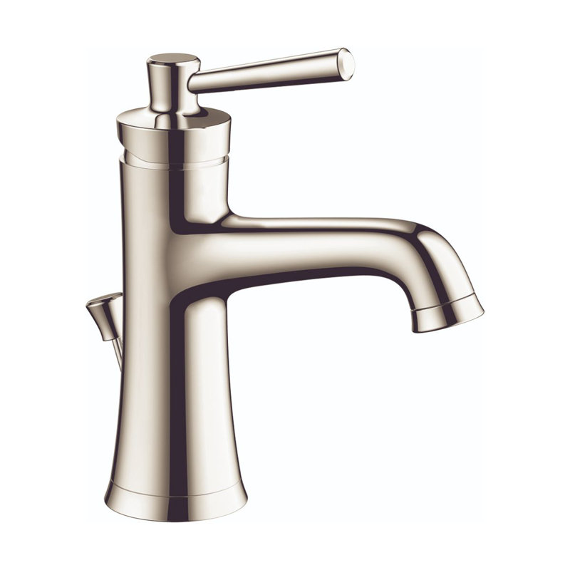Robinet pour salle de bain à un trou avec drain Joleena, Nickel poli