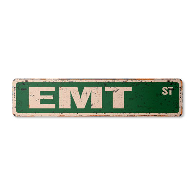Emt Street Sign Aluminum 4" X 18"