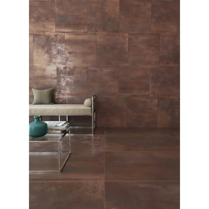 Bronzo Le Leghe 24" x 24" Porcelain Field Tile, Platino Gray