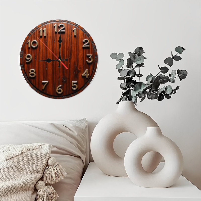 Grande horloge analogique rustique