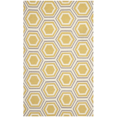 Robby Hand Woven Flat Weave Wool Geometric Rug