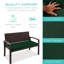  Banc d'extérieur en osier pour 2 personnes avec capacité de 700 lb - vert minuit / brun-1306044727-1306044729
