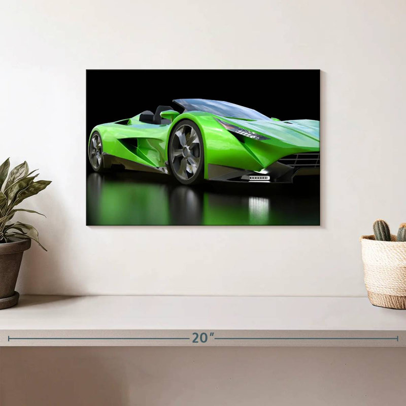 Voiture de sport verte Mehar, H 8 po x l 12 po