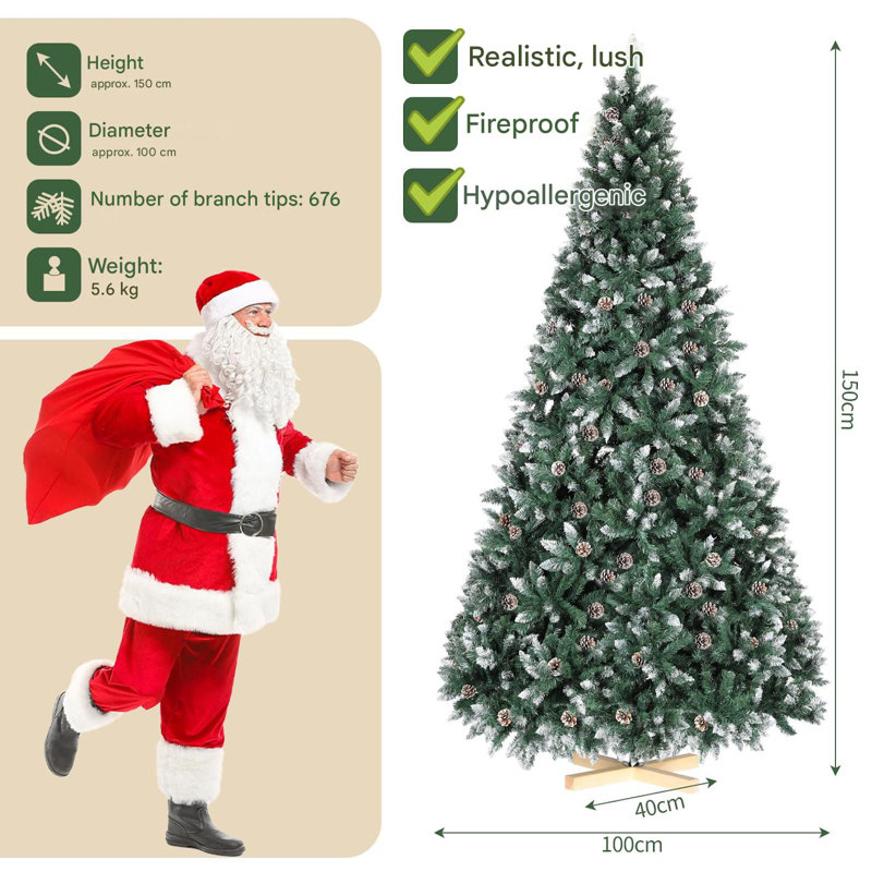 Lighted Artificial Christmas Tree, 4.92' H