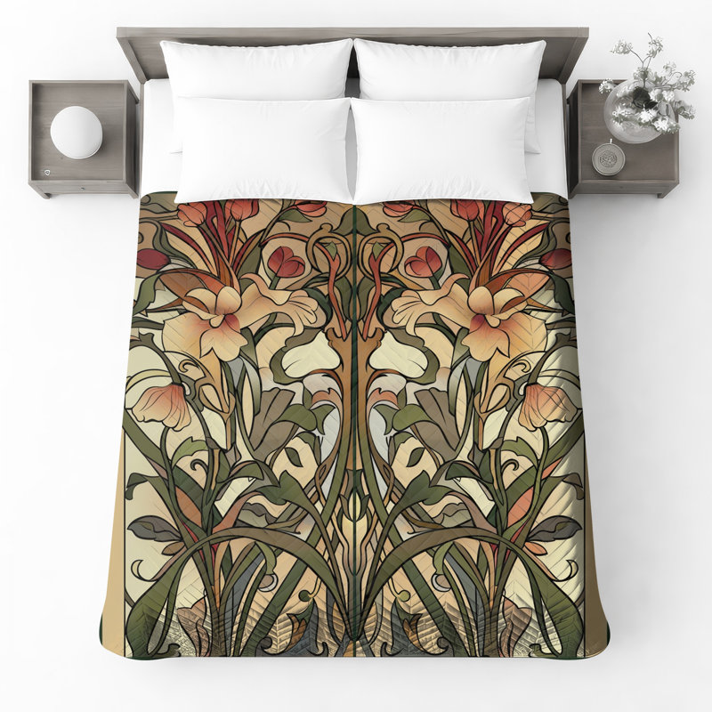 Couvre-lit matelassé Art Nouveau, Double