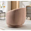 Fauteuil demi-tonneau pivotant en velours avec base robuste et coussin rembourré épais-1619580512