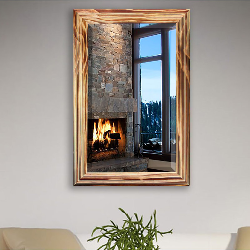 Miroir de salle de bain Kerber, H 38 po x l 32 po, Bois naturel