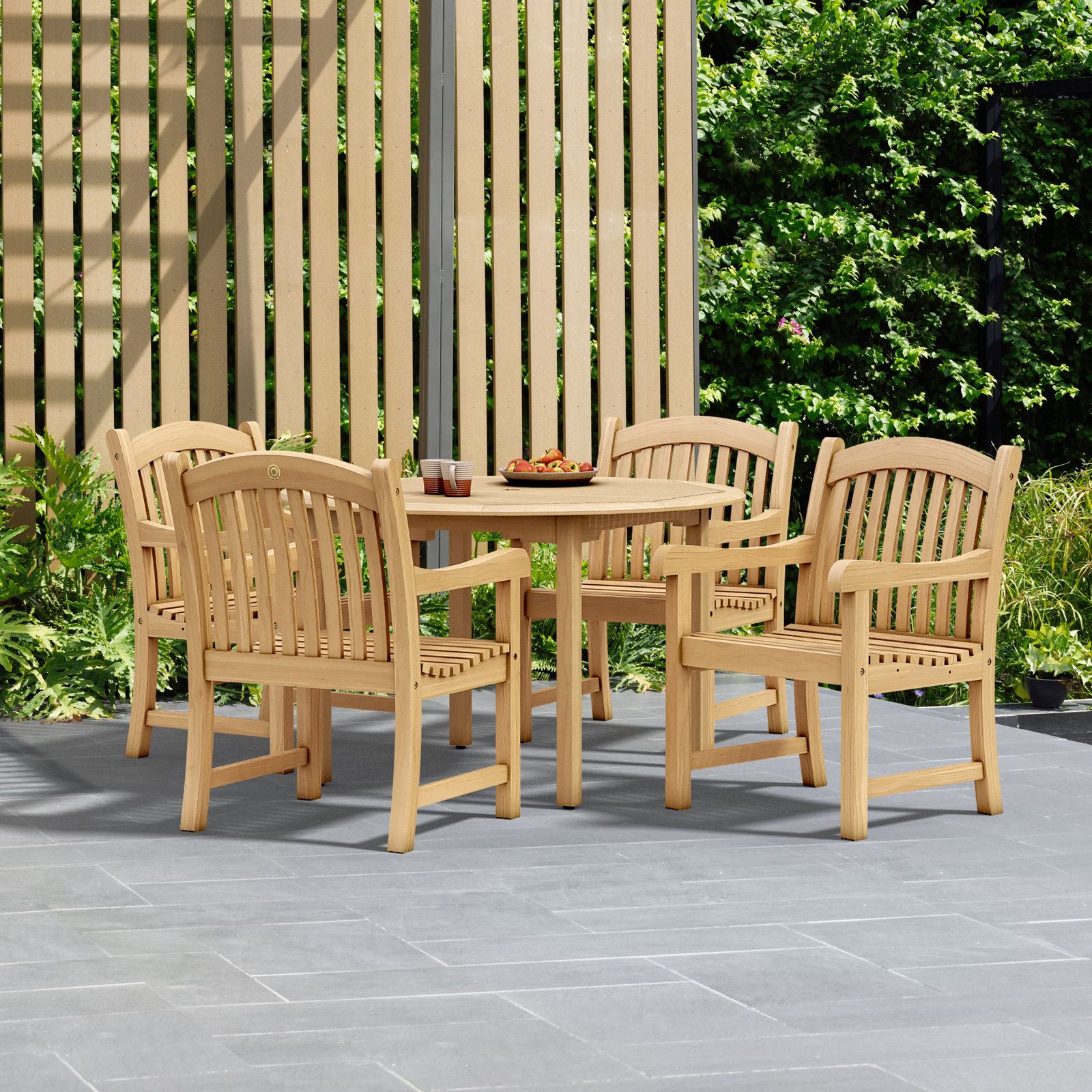Analiah 47" Teak Patio Dining Set