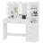 Kimberely 46.7" Vanity Table with Side Storage Shelf & 5 Drawers, Makeup Vanity Desk, 3-Color Lighted Mirror-1857182195