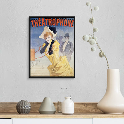Affiche sur toile «The Theatrophone» par Jules Cheret, reproduction d'art sur toile tendue