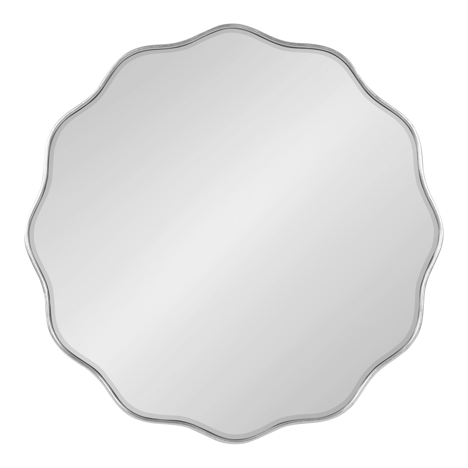 Francina Scalloped Mirror, Silver, 26" x 26"