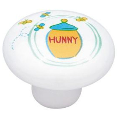 (5 Pack) (10-Pack) 1-1/2 inch Pooh Bear  inchHunny inch Pot Ceramic Knob