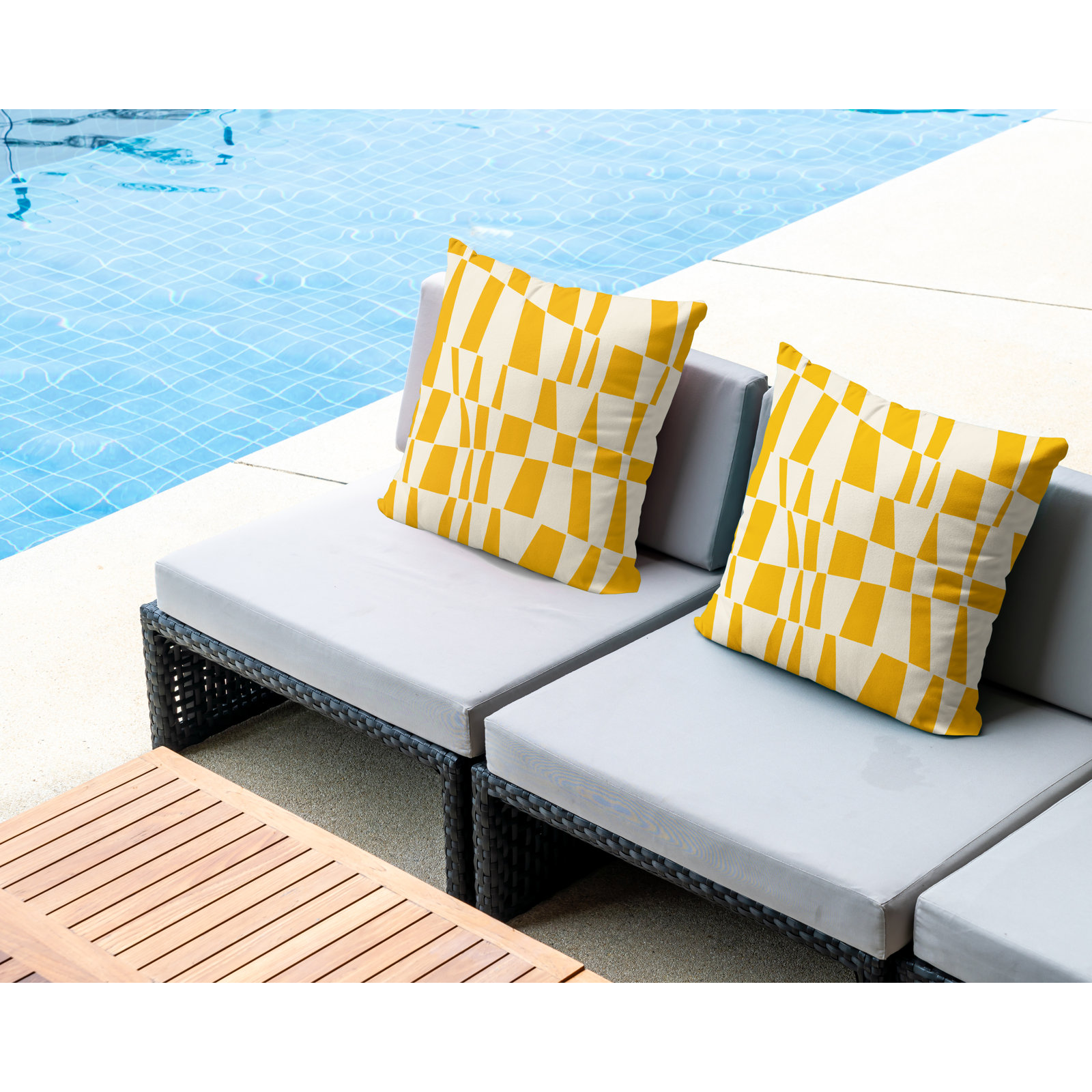 Polyester Throw Pillow, 19W" x 19H", Yellow