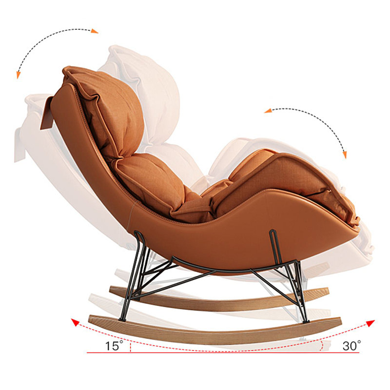 Chaise berçante de style traîneau de luxe, Orange