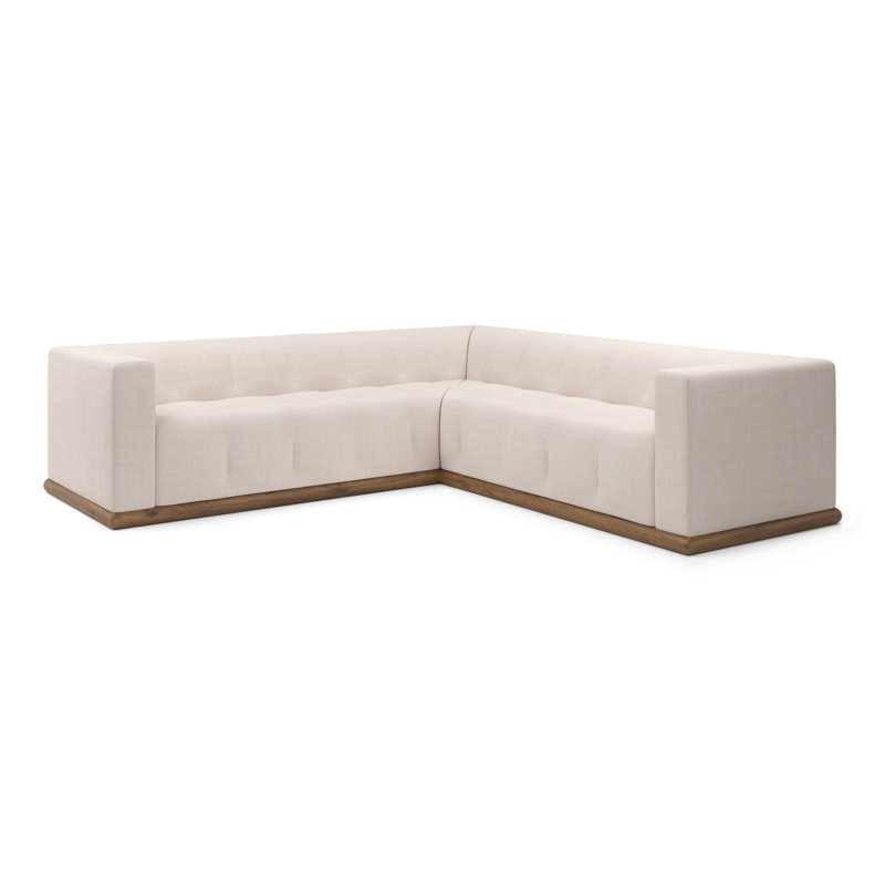 Canapé modulaire Bradley L, Mélange de polyester ivoire Nevis