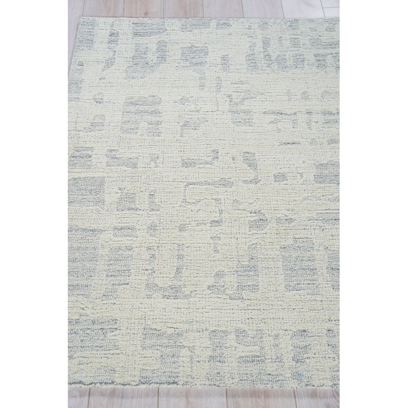 Aspen Hand Tufted Abstract Area Rug, Rectangle 12' x 15', Gray/Ivory