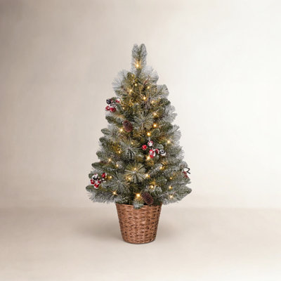 White 3' Pre-Lit Pine Tree