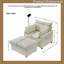 Chaise longue rembourrée 55 po avec repose-pieds Corduroy Upholstery-771987529