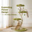 Tour pour arbre à chat 48,4 po moderne avec plateformes d'observation multiniveaux et poteaux à griffer en sisal, vert, convient aux chats de toutes tailles, vert-123029085