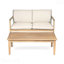 Causeuse d'extérieur en teck beige