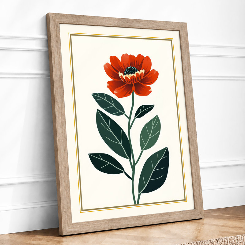 Single Stem In Bloom Botanical - Print, Oak, A3 - 42.0 x 29.7 cm