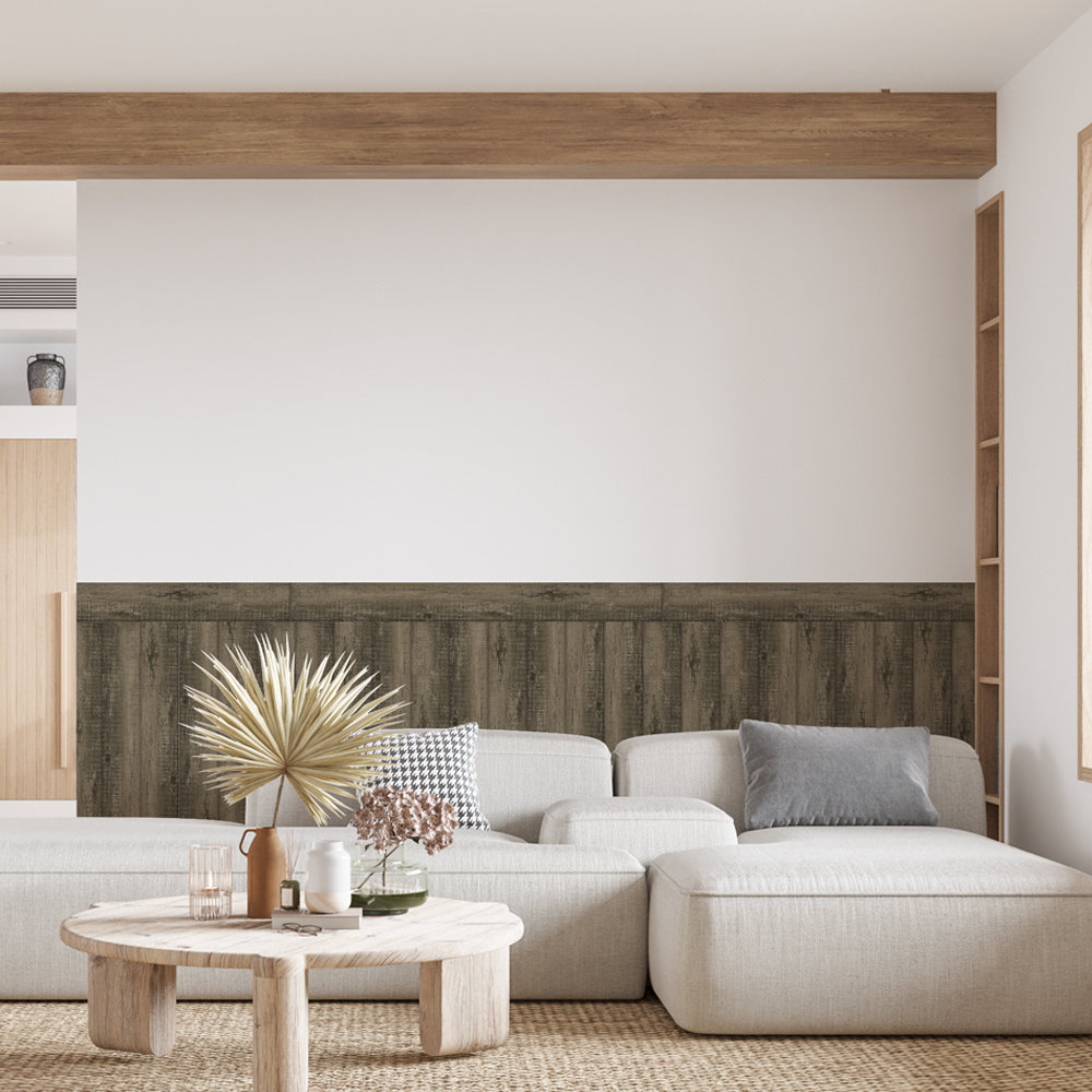 5" x 46.5" Peel and Stick Wall Paneling in Brown (12-pack) (Set of 12) Renoboard 