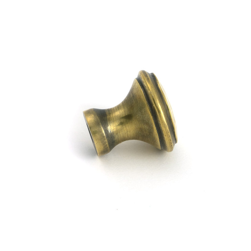 Hammered Round Knob, Aged Brass, 0.79" Knob Diameter