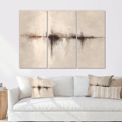 «Black Grey Shadow Lines Abstract - Minimalisme, grand ensemble de reproductions d'art mural