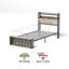 Structure de lit simple avec tête de lit à DEL et station de charge, lit plateforme en métal, aucun sommier requis, pour enfants / adolescents / adultes-905107463