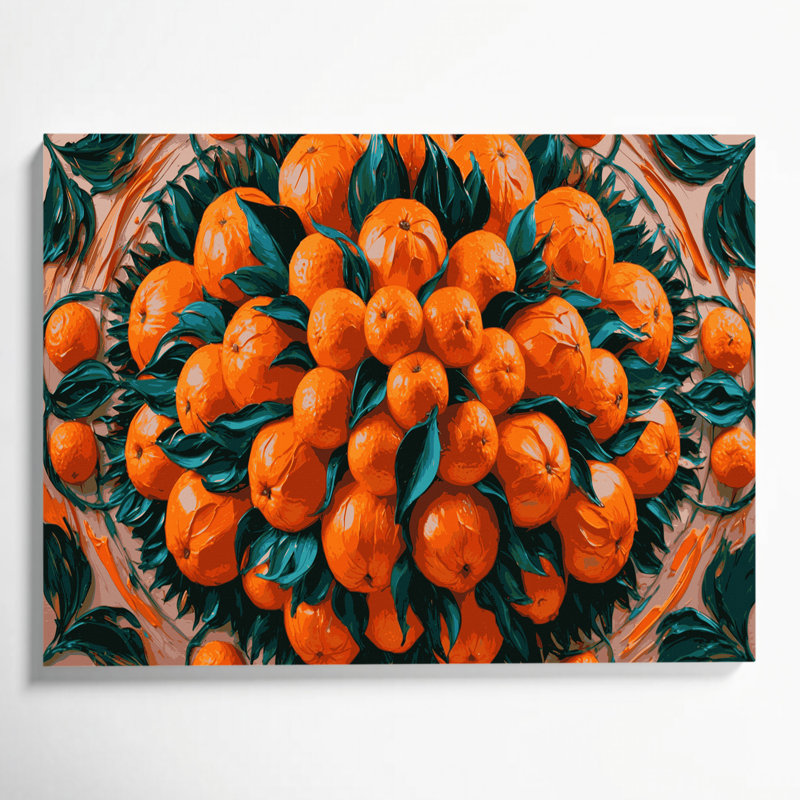 Art mural sur toile orange, 11" H x 14" W