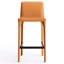 Tabouret de bar H 26 po entièrement assemblé, tabouret de bar rembourré en cuir Saddle avec siège rembourré, tabouret de bar à hauteur de comptoir avec repose-pieds à structure métallique pour comptoir de bar pour îlot de cuisine, orange-2104206283-2110897006