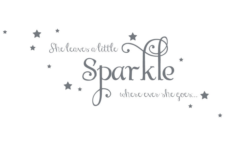 Décalcomanie murale sparkle, H 26 po x l 65 po x P 0,01 po, Gris orage