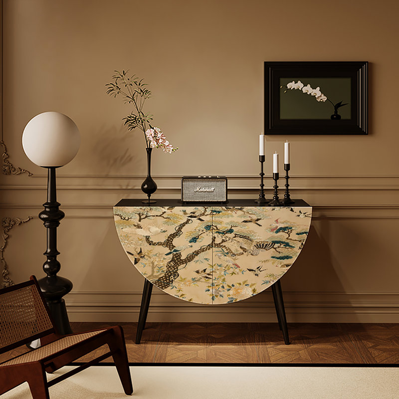 Armoire de rangement en demi-cercle pour le salon