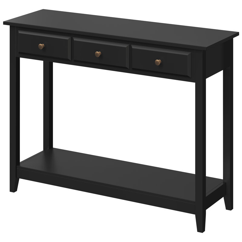 Console à 3 tiroirs L 42 po x l 13,5 po x H 31,5 po Aarika, Noir