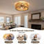 Ventilateur de plafond encastré en bois naturel à 4 lumières de 20 po avec lumière, fandelier à 5 pales avec télécommande et moteur à courant continu réversible pour une utilisation toutes saisons-994833586-1006534847
