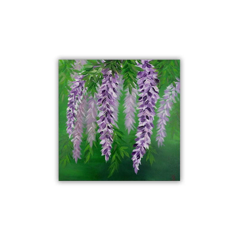 "Floral Drapes" Canvas Wall Art, Black Floater Framed, 30" H x 30" W