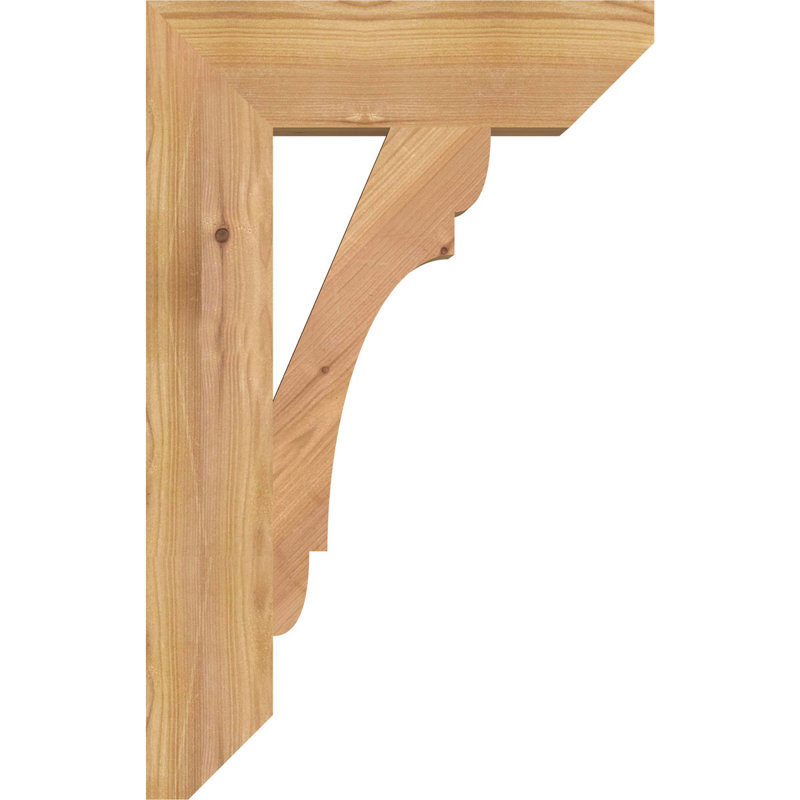 3 1/2"W x 14"D x 22"H Olympic Slat Smooth Bracket, Western Red Cedar, Western Red Cedar (Smooth), 22"H x 3.5"W x 14"D