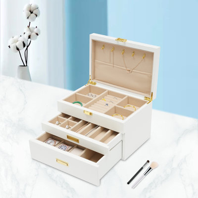 Boîte de rangement pour bijoux 3 couches
