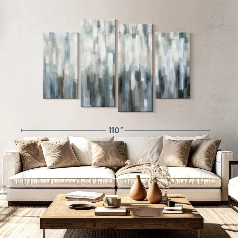 Avery Silver Rain, 54" H x 84" W