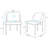 Flor and Hathaway 7-Piece Modern Solid Ash Wood Dining Set with Twill Weave Upholstered Chairs in Gray and Black-97604647
