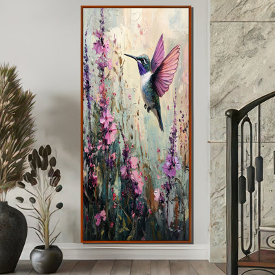 Art sur toile, "Hummingbird In The Wildflowers II"