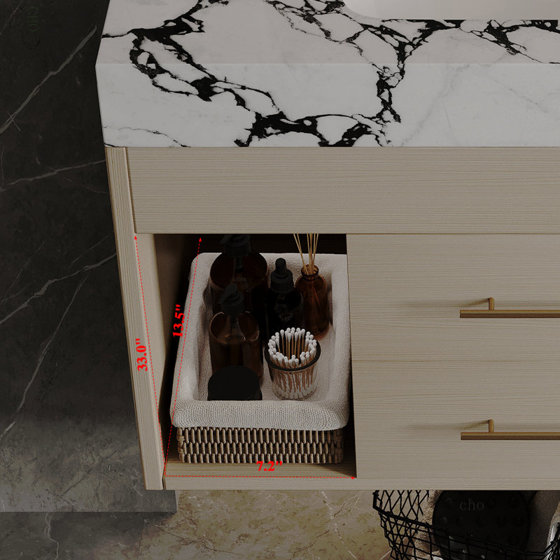 Ensemble de meuble-lavabo mural flottant 29,9 po