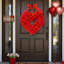 1 couronne de fleurs en forme de cœur rouge faite à la main pour la décoration de mariage, de fête et pour la maison-1151762381