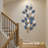 Green and White Leaf Metal Wall Art with 3D Textured Design
