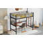 Lit mezzanine simple en métal avec bureau et grille en métal, noir