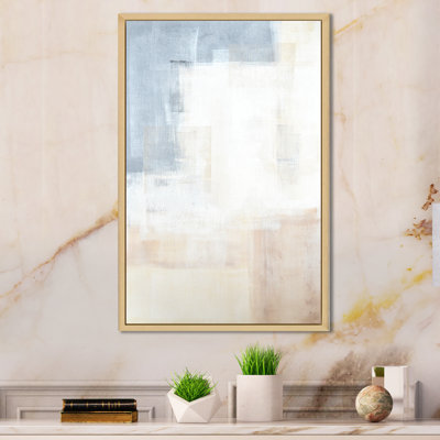 " Gray Meets Beige Abstract Art V " Watercolor Painting