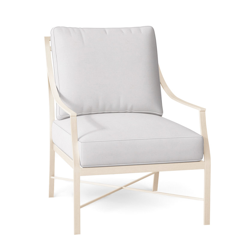 Monaco Aluminum Lounge - Chalk, Chalk, No Welt, Snow Sunbrella® Linen