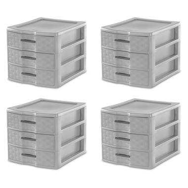 Gracious Living Mini 2 Drawer Desktop Organizer with Flip Top, White (2 Pack)