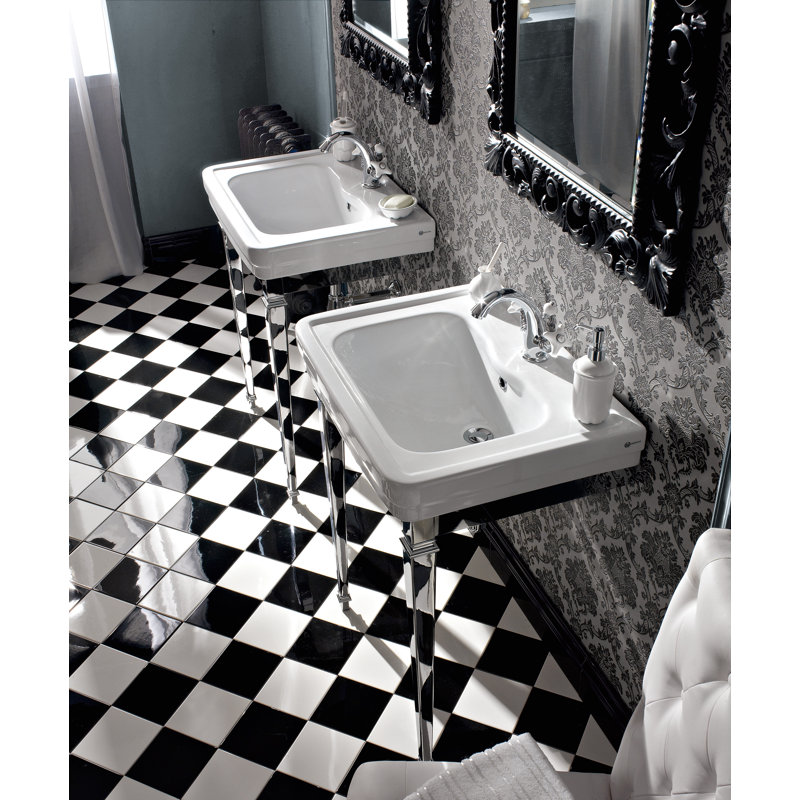 Belfry Bathroom Sudduth 560mm L x 450mm W White Ceramic Oval Sink with Tap and Overflow