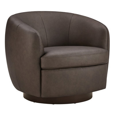 Marcy Geniue Leather Swivel Barrel Chair
